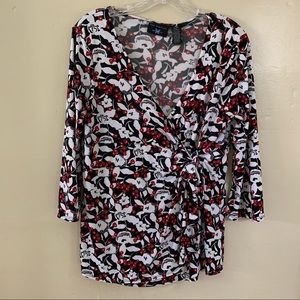 New Additions Maternity Faux Wrap Top or Blouse, Small